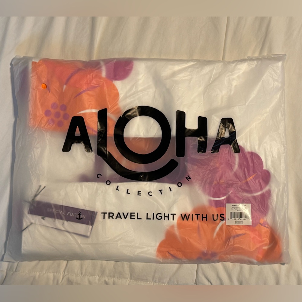 ALOHA Collection Day Tripper tote-Hawaiian Airlines White with Orange and Purple